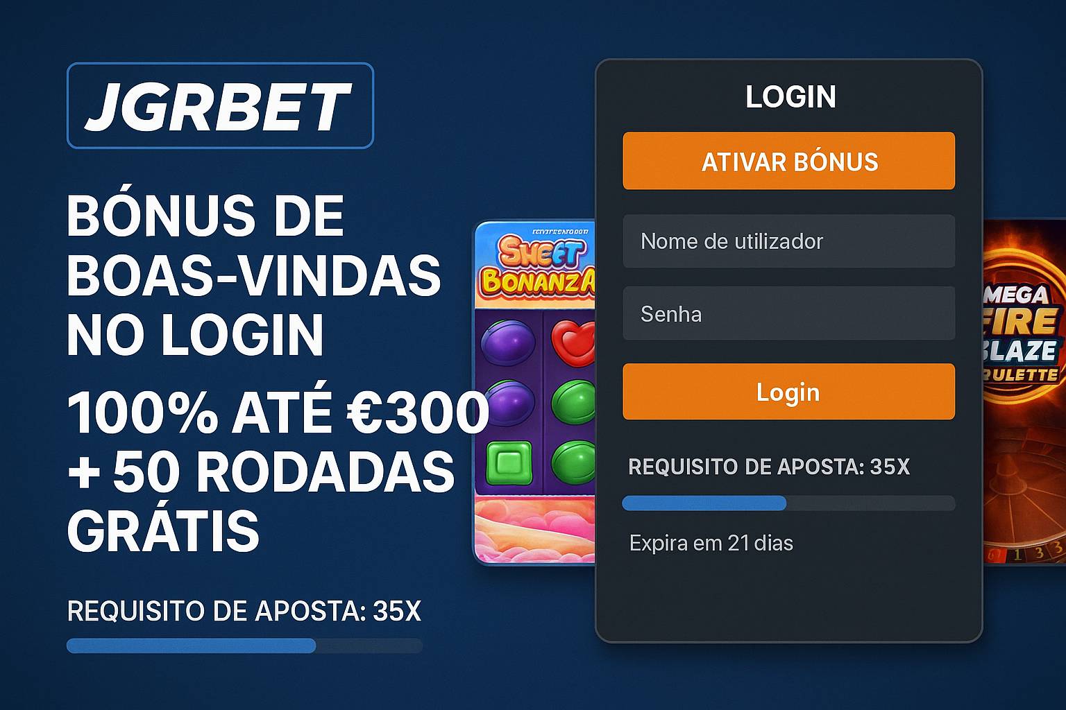 Criar uma nova Conta no plataforma JGRBET